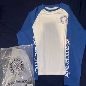 Chrome hearts Blue and White Long Sleeve Shirt